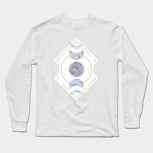 Marble Moon Phases Long Sleeve T-Shirt